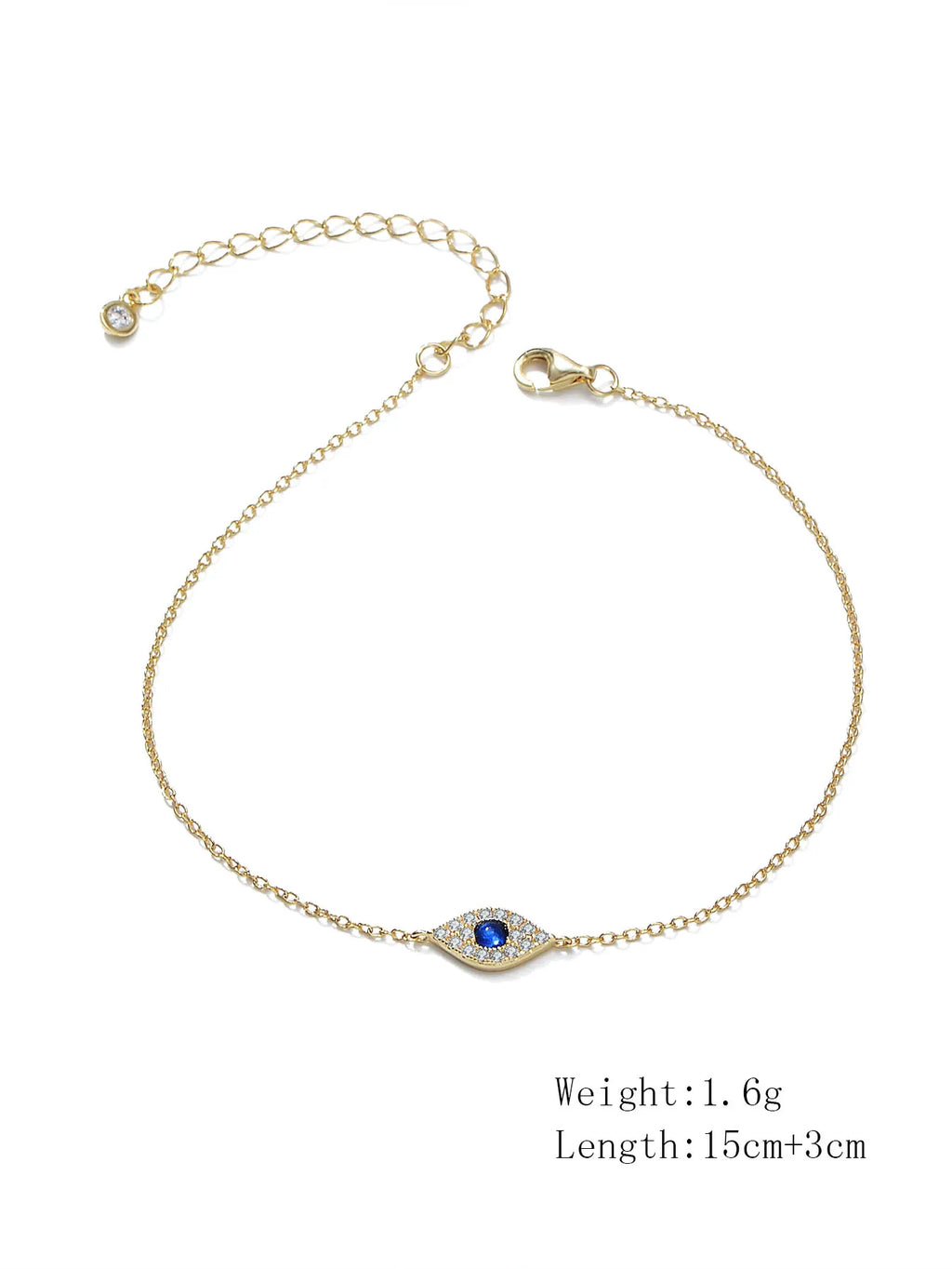 Dainty Evil Eyes anklet Adjustable Chain Jewelry wholesale Women beach jewelry 14K Gold Plated anklet